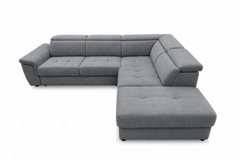 Ecksofa mit Bettfunktion und Bettkasten grau Flachgewebe B/H/T: ca. 267x75x238 cm