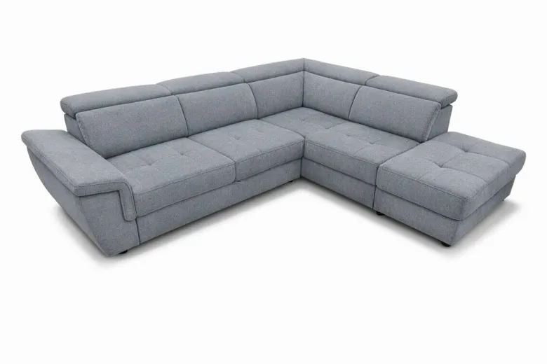 Ecksofa mit Bettfunktion und Bettkasten grau Flachgewebe B/H/T: ca. 267x75x238 cm