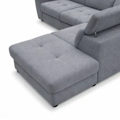 Ecksofa mit Bettfunktion und Bettkasten grau Flachgewebe B/H/T: ca. 267x75x238 cm
