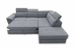 Ecksofa mit Bettfunktion und Bettkasten grau Flachgewebe B/H/T: ca. 267x75x238 cm