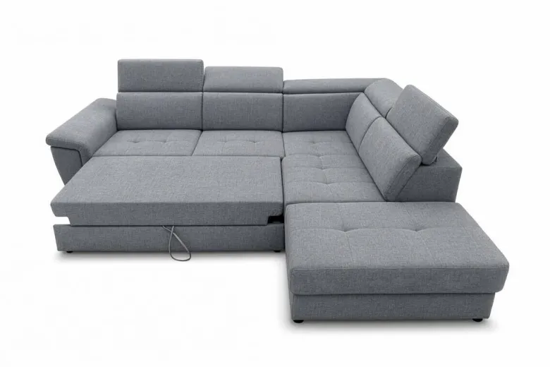 Ecksofa mit Bettfunktion und Bettkasten grau Flachgewebe B/H/T: ca. 267x75x238 cm