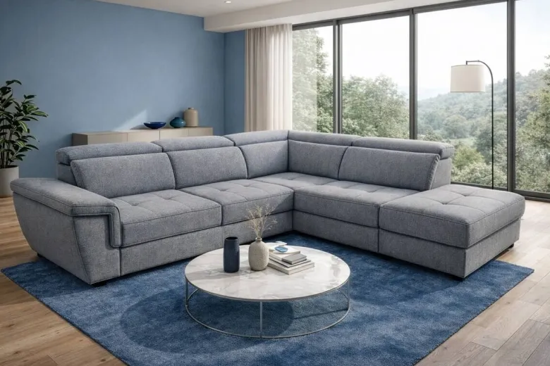 Ecksofa mit Bettfunktion und Bettkasten grau Flachgewebe B/H/T: ca. 267x75x238 cm