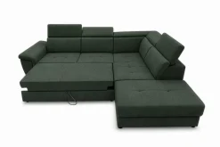 Ecksofa mit Bettfunktion und Bettkasten dunkelgrün Flachgewebe B/H/T: ca. 267x75x238 cm