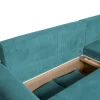 Ecksofa mit Bettfunktion und Bettkasten türkis Microfaser B/H/T: ca. 224,5x90x168 cm