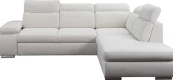 Ecksofa mit Bettfunktion und Bettkasten beige Microfaser B/H/T: ca. 282x100x232 cm