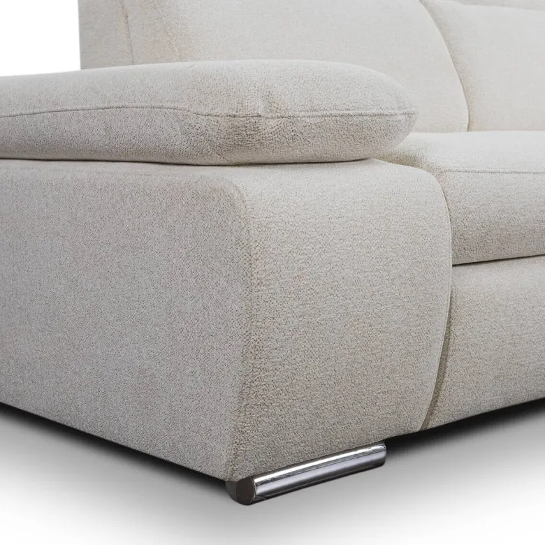 Ecksofa mit Bettfunktion und Bettkasten beige Microfaser B/H/T: ca. 282x100x232 cm