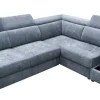 Ecksofa mit Bettfunktion und Bettkasten blaugrau Flachgewebe B/H/T: ca. 267x75x238 cm