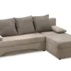 Ecksofa mit Bettfunktion und Bettkasten grau Microfaser B/H/T: ca. 191x70x142 cm