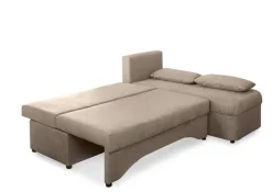 Ecksofa mit Bettfunktion und Bettkasten grau Microfaser B/H/T: ca. 191x70x142 cm