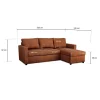 Ecksofa mit Bettfunktion und Bettkasten terracotta Microfaser B/H/T: ca. 215x145x82 cm