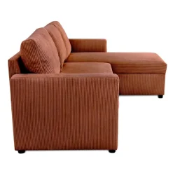 Ecksofa mit Bettfunktion und Bettkasten terracotta Microfaser B/H/T: ca. 215x145x82 cm