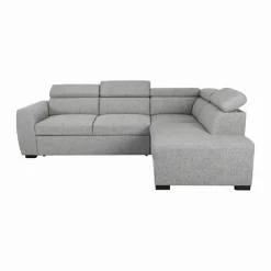 Ecksofa mit Bettfunktion und Bettkasten hellgrau Webstoff B/H/T: ca. 245x184x87 cm