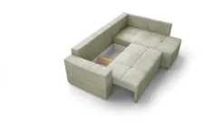 Ecksofa mit Bettfunktion und Bettkasten grün Flachgewebe B/T: ca. 238x167 cm