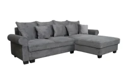 Ecksofa mit Bettfunktion und Bettkasten grau Microfaser B/H/T: ca. 293x96x178 cm