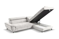 Ecksofa mit Bettfunktion und Bettkasten natur Microfaser B/H/T: ca. 263x77x210 cm