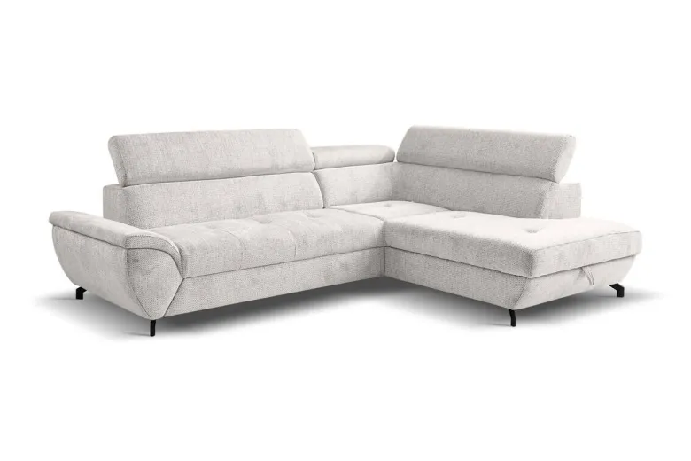 Ecksofa mit Bettfunktion und Bettkasten natur Microfaser B/H/T: ca. 263x77x210 cm