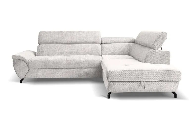 Ecksofa mit Bettfunktion und Bettkasten natur Microfaser B/H/T: ca. 263x77x210 cm