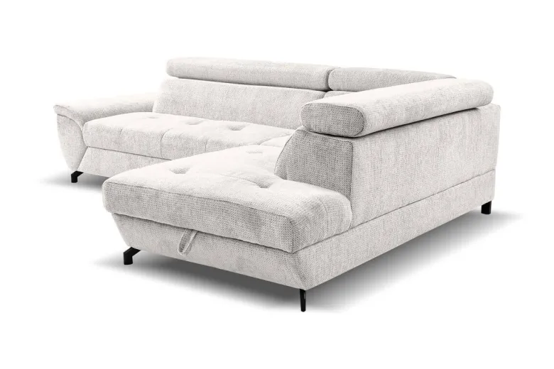 Ecksofa mit Bettfunktion und Bettkasten natur Microfaser B/H/T: ca. 263x77x210 cm