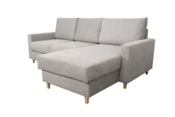 Ecksofa mit Bettfunktion und Bettkasten grau Microfaser B/H/T: ca. 228x92x163 cm
