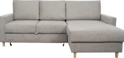 Ecksofa mit Bettfunktion und Bettkasten grau Microfaser B/H/T: ca. 228x92x163 cm