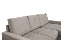 Ecksofa mit Bettfunktion und Bettkasten grau Microfaser B/H/T: ca. 228x92x163 cm