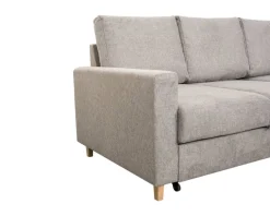 Ecksofa mit Bettfunktion und Bettkasten grau Microfaser B/H/T: ca. 228x92x163 cm