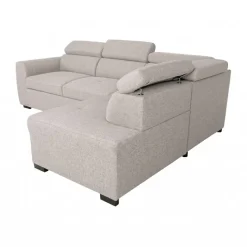 Ecksofa mit Bettfunktion und Bettkasten beige Webstoff B/H/T: ca. 245x184x87 cm