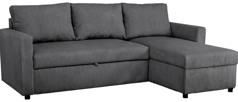 Ecksofa mit Bettfunktion und Bettkasten anthrazit Microfaser B/H/T: ca. 215x145x82 cm