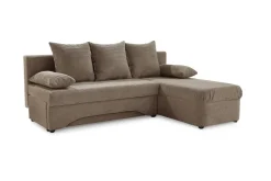 Ecksofa mit Bettfunktion und Bettkasten taupe Microfaser B/H/T: ca. 191x70x142 cm