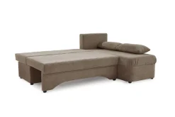 Ecksofa mit Bettfunktion und Bettkasten taupe Microfaser B/H/T: ca. 191x70x142 cm