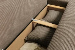 Ecksofa mit Bettfunktion und Bettkasten taupe Microfaser B/H/T: ca. 191x70x142 cm
