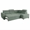 Ecksofa mit Bettfunktion und Bettkasten salbei Webstoff B/H/T: ca. 245x184x87 cm