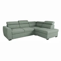 Ecksofa mit Bettfunktion und Bettkasten salbei Webstoff B/H/T: ca. 245x184x87 cm