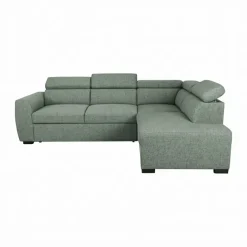 Ecksofa mit Bettfunktion und Bettkasten salbei Webstoff B/H/T: ca. 245x184x87 cm