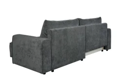 Ecksofa mit Bettfunktion und Bettkasten dunkelgrau Microfaser B/T: ca. 269x147 cm