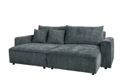 Ecksofa mit Bettfunktion und Bettkasten dunkelgrau Microfaser B/T: ca. 269x147 cm