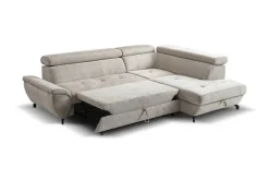 Ecksofa mit Bettfunktion und Bettkasten Greige Microfaser B/H/T: ca. 263x77x210 cm