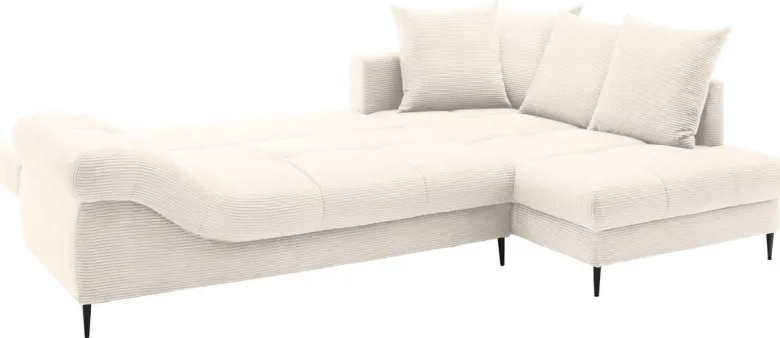 Ecksofa mit Bettfunktion und Bettkasten natur Polyester B/H/T: ca. 191x92x106 cm