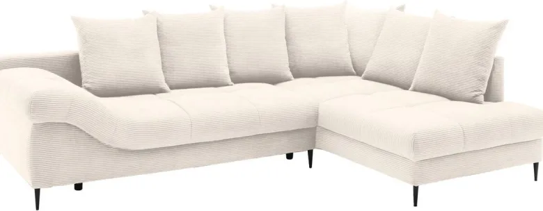 Ecksofa mit Bettfunktion und Bettkasten natur Polyester B/H/T: ca. 191x92x106 cm