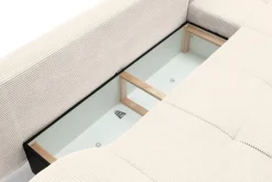 Ecksofa mit Bettfunktion und Bettkasten natur Polyester B/H/T: ca. 191x92x106 cm