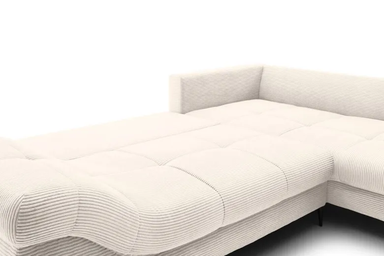 Ecksofa mit Bettfunktion und Bettkasten natur Polyester B/H/T: ca. 191x92x106 cm