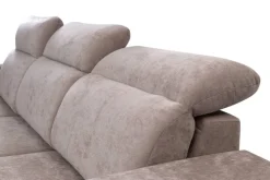 Ecksofa mit Bettfunktion und Bettkasten beige Microfaser B/T: ca. 264x191 cm