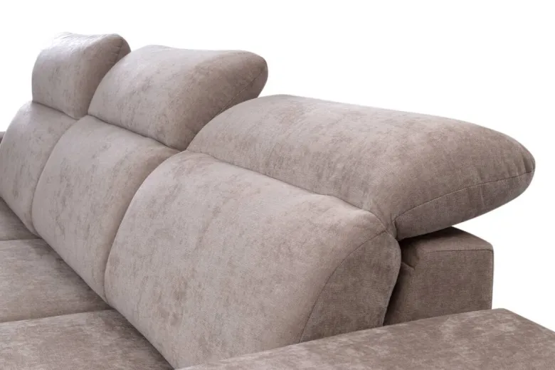 Ecksofa mit Bettfunktion und Bettkasten beige Microfaser B/T: ca. 264x191 cm