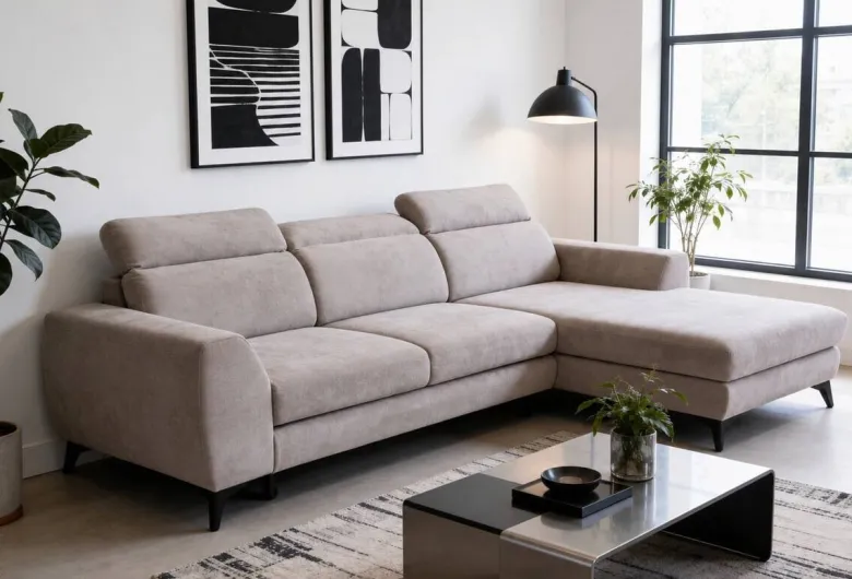 Ecksofa mit Bettfunktion und Bettkasten beige Microfaser B/T: ca. 264x191 cm