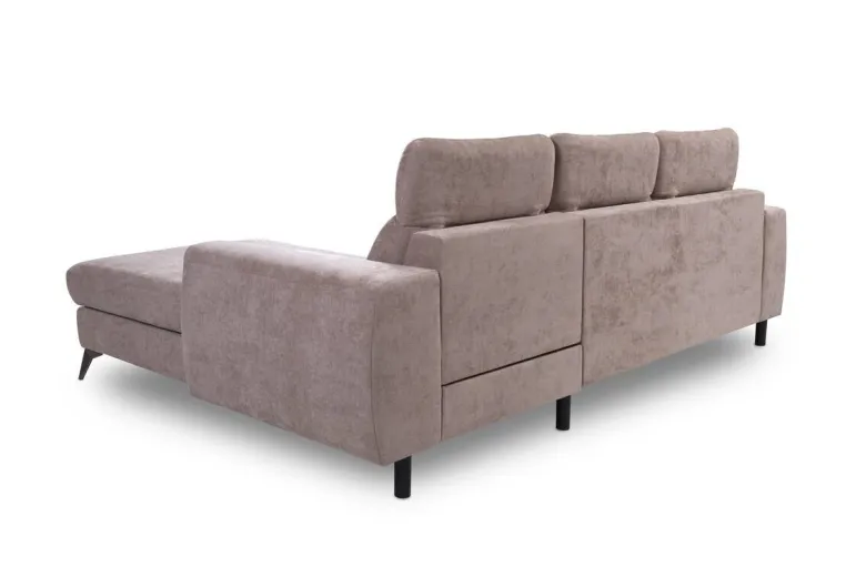 Ecksofa mit Bettfunktion und Bettkasten beige Microfaser B/T: ca. 264x191 cm