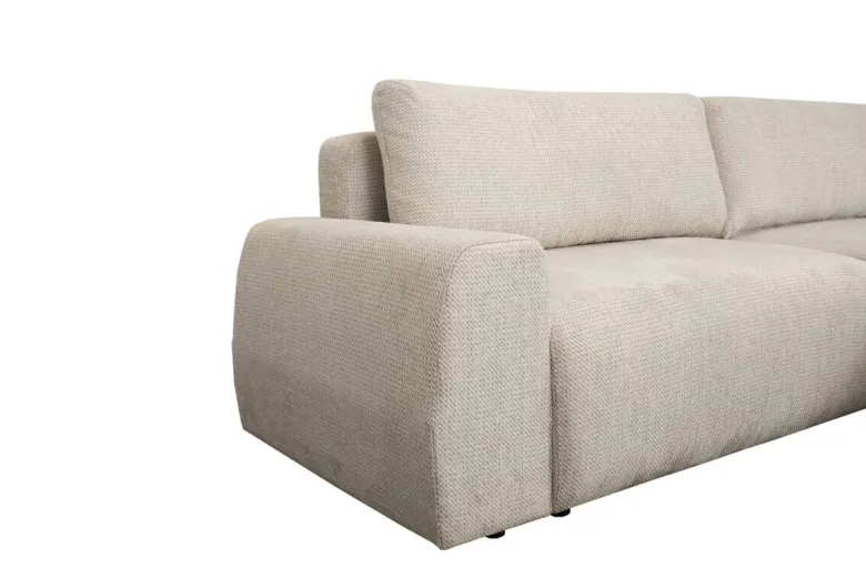 Ecksofa mit Bettfunktion und Bettkasten beige Microfaser B/H/T: ca. 293x88x172 cm