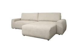 Ecksofa mit Bettfunktion und Bettkasten beige Microfaser B/H/T: ca. 293x88x172 cm