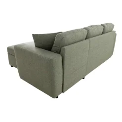 Ecksofa mit Bettfunktion und Bettkasten grün Webstoff B/H/T: ca. 234x86x144 cm