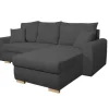 Ecksofa mit Bettfunktion und Bettkasten anthrazit Microfaser B/H/T: ca. 224,5x90x168 cm