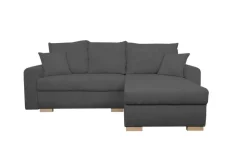 Ecksofa mit Bettfunktion und Bettkasten anthrazit Microfaser B/H/T: ca. 224,5x90x168 cm
